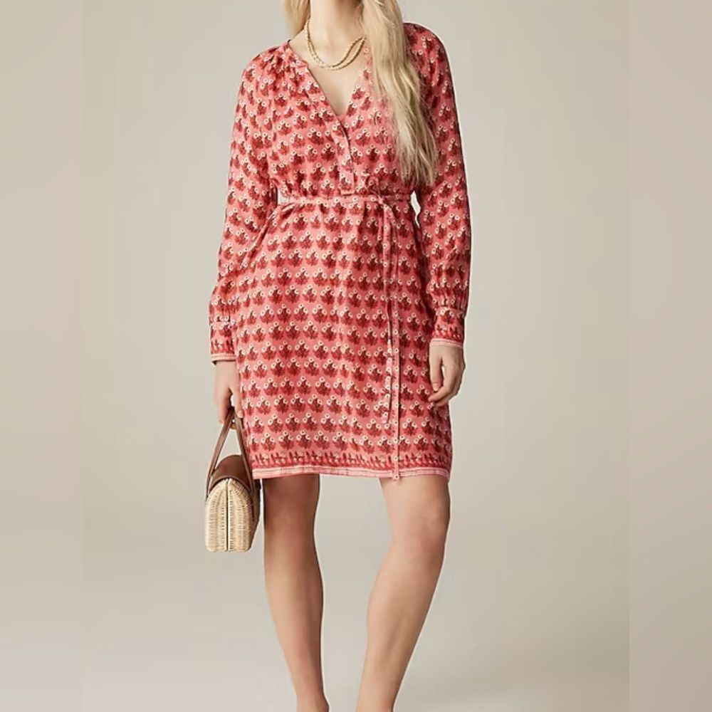 J.Crew Cabana mini dress in block-print ramie NWT Size XS